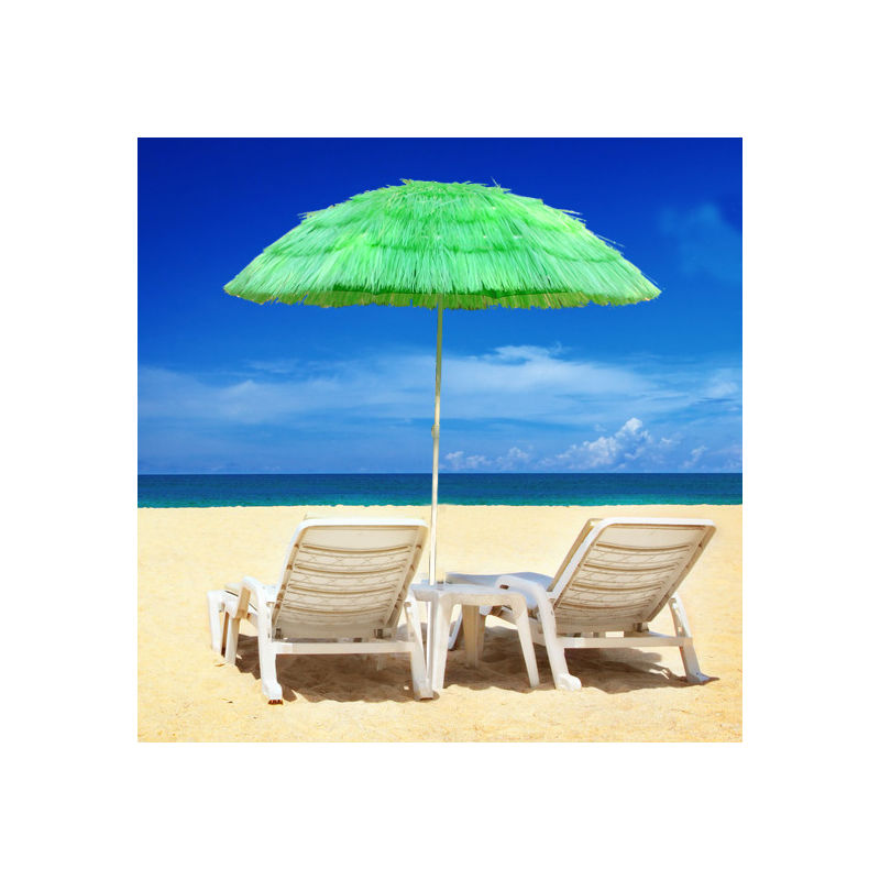 Hawaiian Parasol Beach Parasol Patio Garden Umbrella Sun Shade Tilting Green