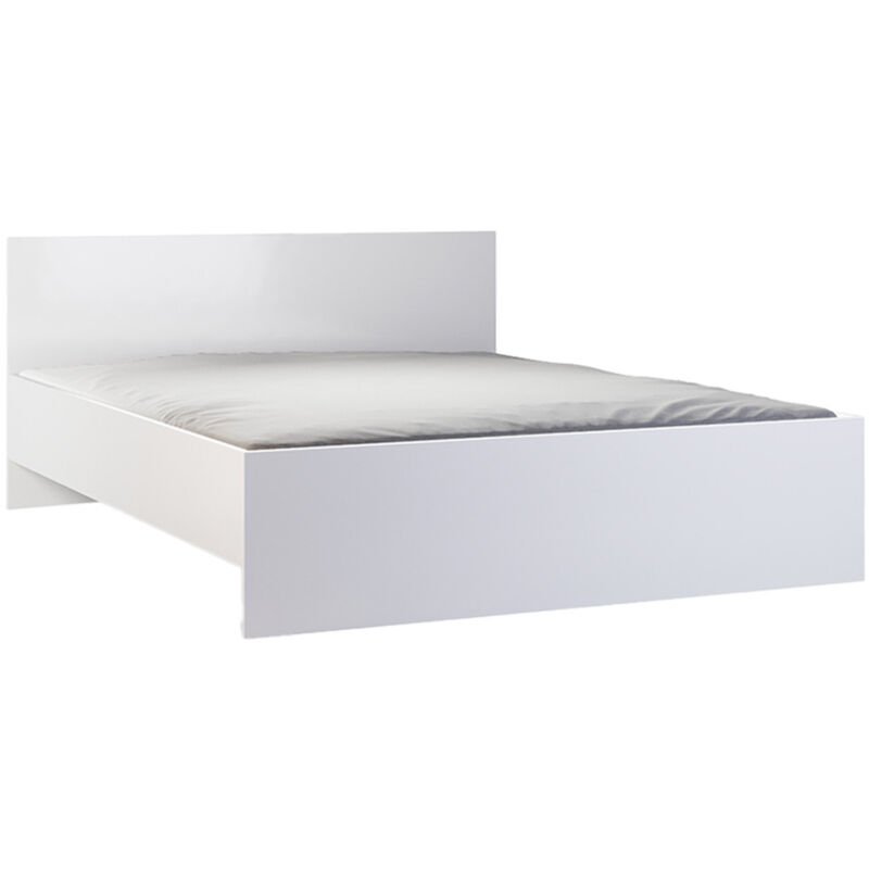 Bestmobilier - Hayato - lit - 160x200 - sommier inclus - bois et blanc - bois / blanc