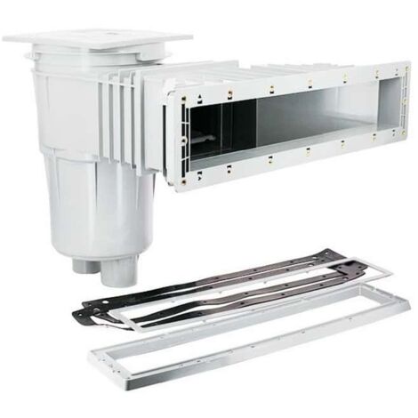 Hayward – Skimmer miroir grande meurtrière pour piscine béton – Coloris blanc – Augmente la ligne d'eau de 5 cm – Bride et joints inclus
