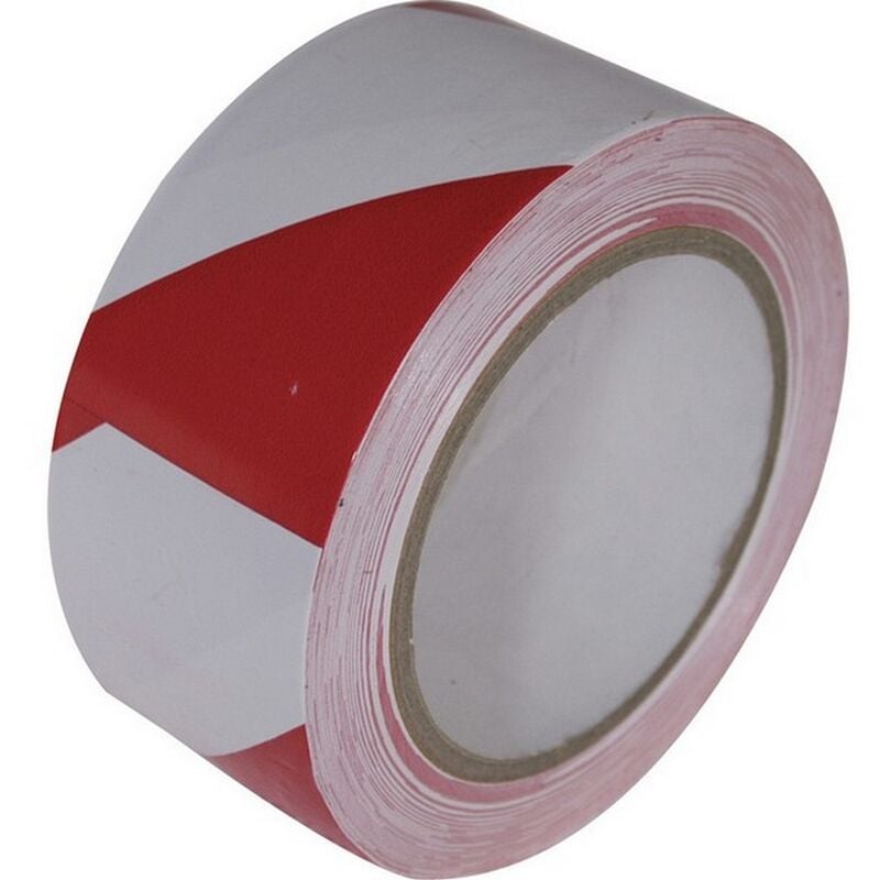 Hazard Tape Red & White Tape 70mm x 500m