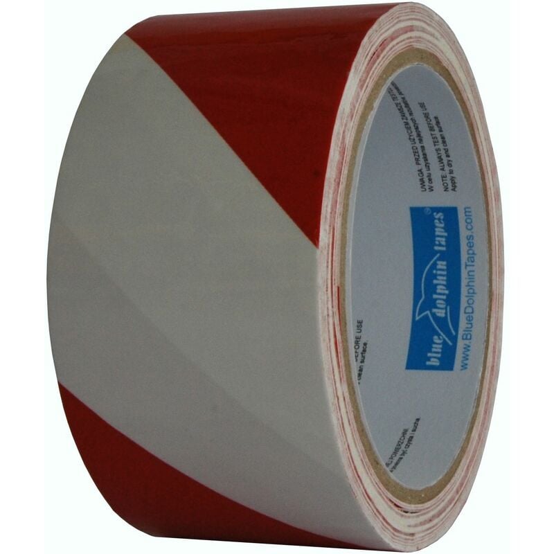 Blue Dolphin - Hazard Warning Barrier Tape Roll - Non Adhesive - Red and White - 75mm x 100m - Red/White