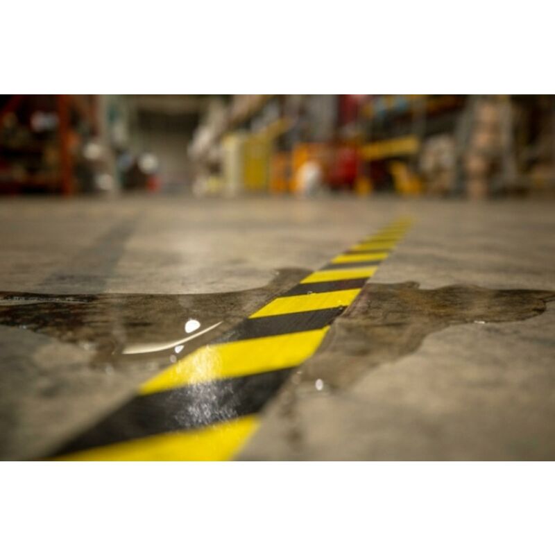 Hazard Warning Floor Tape Social Distancing Marking Out Yellow Black 33m 50mm