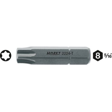 HAZET 2224-T45 EMBOUT-TOURNEVIS HEXAGONE MASSIF 5/16'' TORX INTÉRIEUR TAILLE T45 LONGUEUR  35 MM