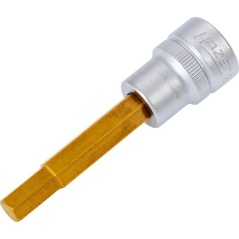 Hazet 8801-7 Inserto Chiave a Bussola per Giraviti, Oro, Attacco Quadro, Cavo, 10 mm 3/8 di Pollice