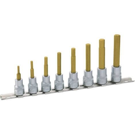 Hazet 8801/8H Serie di Chiavi a Bussola, Oro, Attacco Quadro, Cavo, 10 mm 3/8 di Pollice
