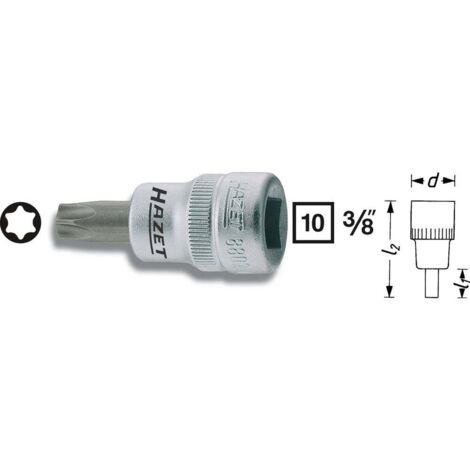 Hazet 8802-T40 Inserto Chiave a Bussola per Giravite Torx, Oro, Attacco Quadro, Cavo, 10 mm 3/8 di Pollice
