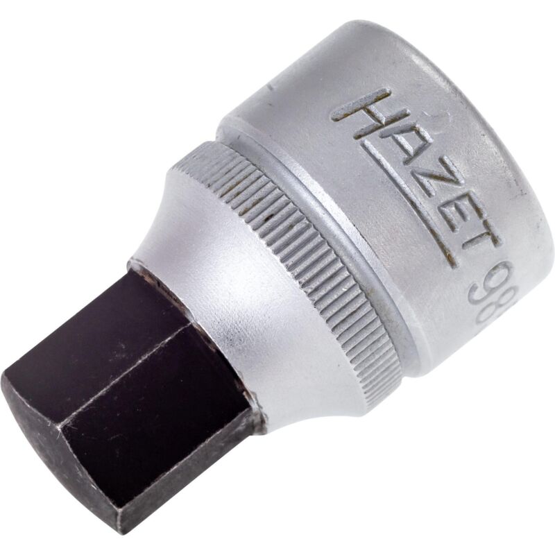 Hazet 985-14 Bit For Hexagon Screws 1/2" Non-Slip Knurled German-made