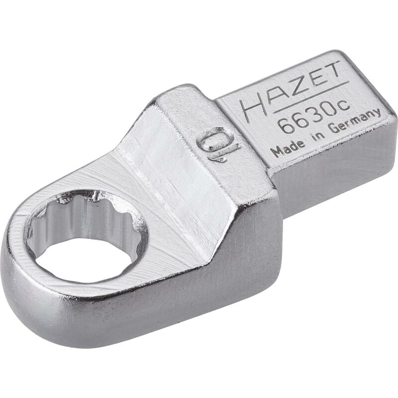 Hazet - Attache mâle polygonale 6630C-10 ∙ Carré femelle 9 x 12 mm massif ∙ Profil Traction à 12 pans extérieurs ∙ Taille 10 mm