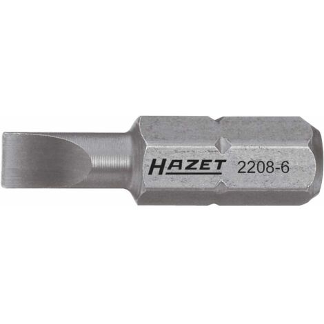 HAZET Bit 2208-6 Sechskant massiv 6,3 (1/4 Zoll) Schlitz Profil 0.6 4.5