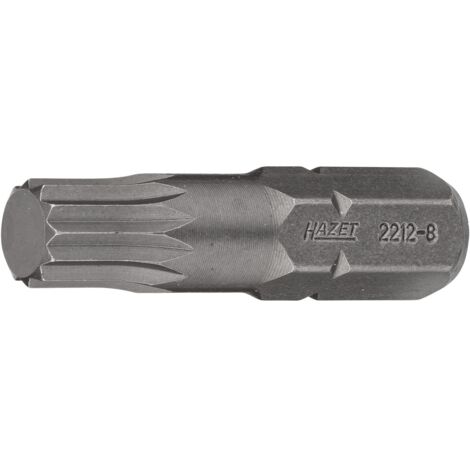 Hazet Bit 5/16 (8 mm) Sechskant massiv, Innen Vielzahn Profil XZN, SW M8