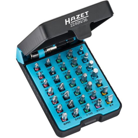 Hazet Bit Satz, Pozidriv Profil PZ, Sechskant hohl 6,3 (1/4), 36-tlg.