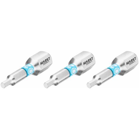 HAZET Bit Sechskant massiv 6,3 (1/4 Zoll), Innen-Sechskant Profil, 2 mm, Anzahl Werkzeuge: 3