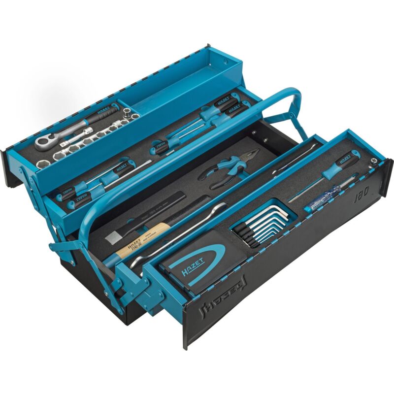 Caisse métallique à outils ∙ avec assortiment 190/79 ∙ 79 pièces ∙ 2 – 22 ∙ PH1 – PH3 ∙ PZ1 – PZ3 ∙ T10 – T40