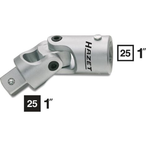 HAZET CARDAN UNIVERSEL 1121 CREUX CARRÉ MASSIF 25 MM (1 POUCE) &8729, LONGUEUR : 144 MM, MULTICOLORE