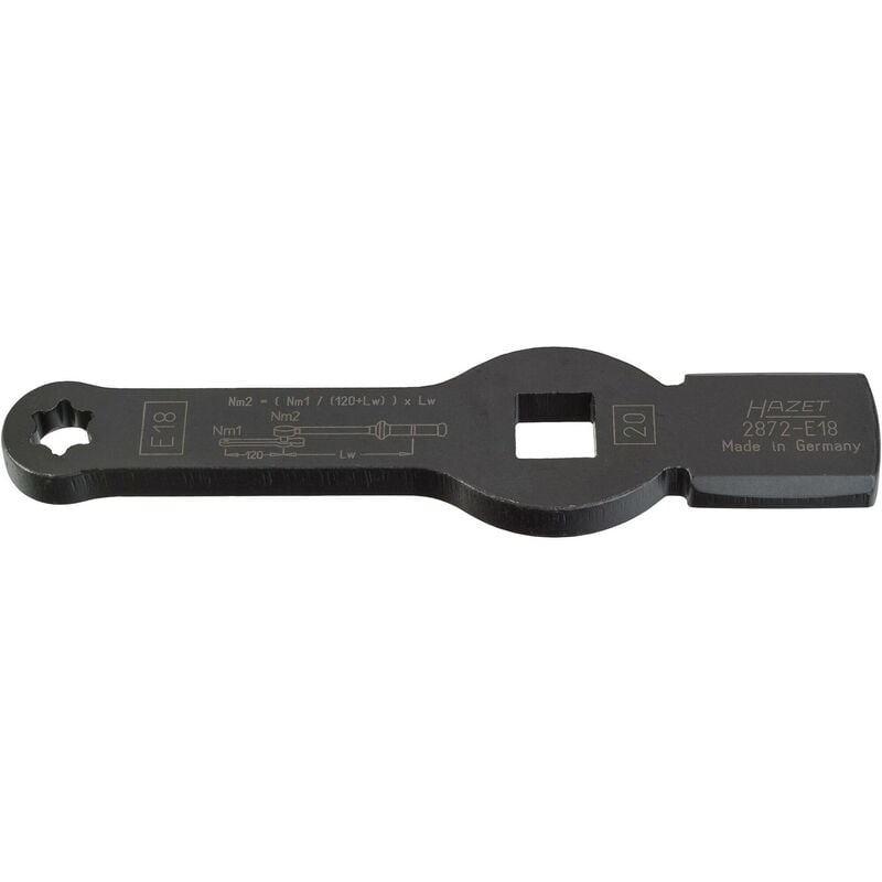 Clé polygonale à frapper ∙ avec 2 surfaces de frappe 2872-E18 ∙ Carré creux 3/4 pouce (20 mm) ∙ Profil torx® extérieur ∙ Taille E18