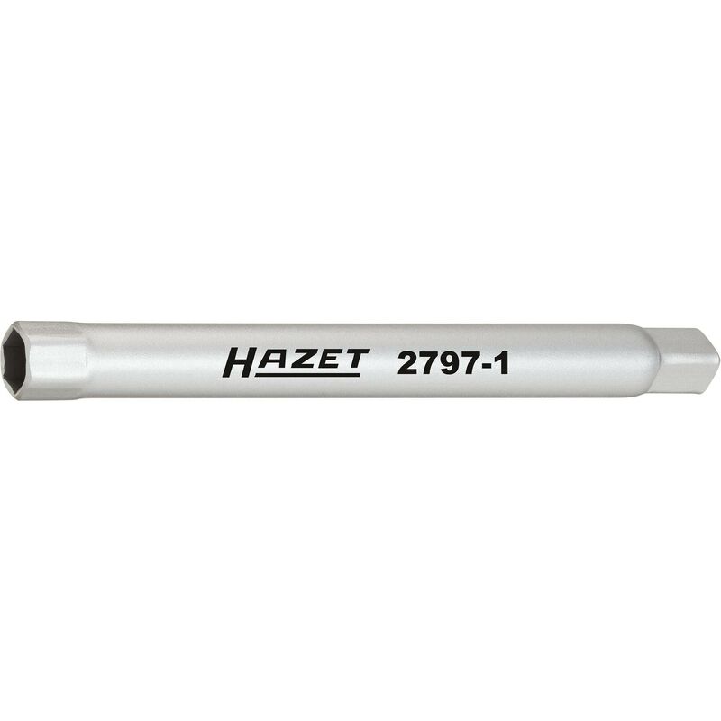Hazet - Clé en tube pour pare-chocs 2797-1 ∙ Carré creux 1/4 pouce (6,3 mm) ∙ Profil à 6 pans extérieurs ∙ 10 mm