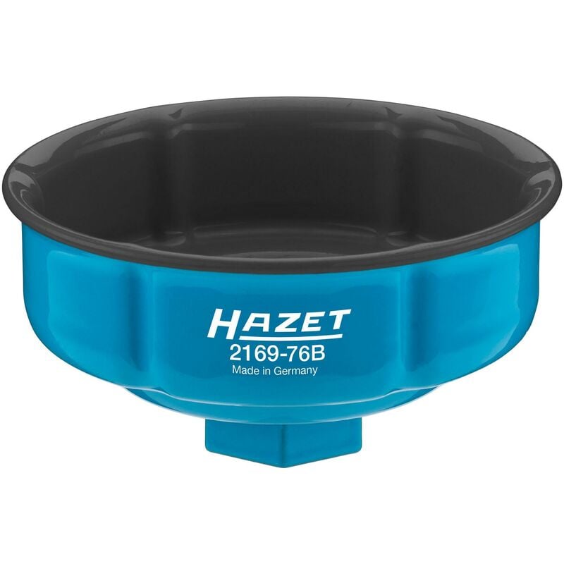 Hazet - Clé pour filtres à huile 2169-76B ∙ Carré creux 1/2 pouce (12,5 mm) ∙ Profil à rainures ∙ taille 76