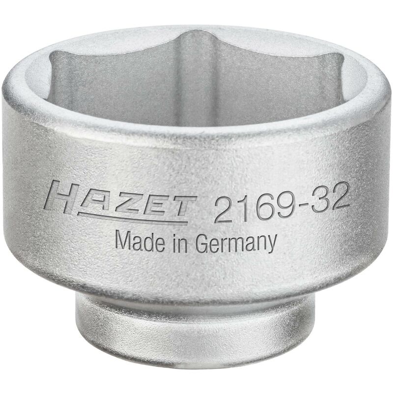 Hazet - Clé pour filtres à huile 2169-32 ∙ Carré creux 3/8 pouce (10 mm) ∙ Profil à 6 pans extérieurs ∙ taille 32