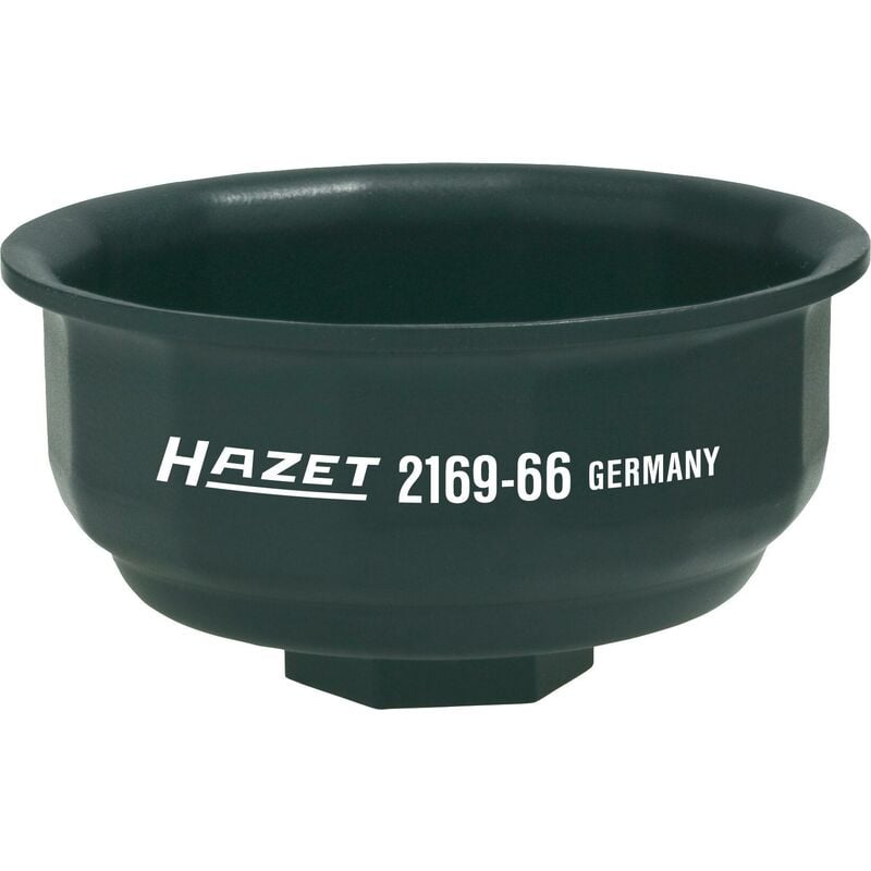 Hazet - Clé pour filtres à huile 2169-66 ∙ Carré creux 1/2 pouce (12,5 mm) ∙ Profil à rainures ∙ taille 66