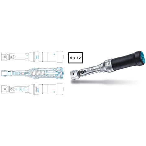 Hazet Drehmomentschlüssel mit DAkkS-Kalibrierschein 4 - 40 Nm, Genauigkeit: 2%, 9 x 12 mm Einsteck-Vierkant hohl, Länge 240 mm