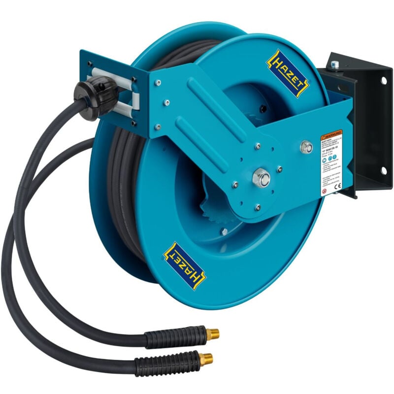 Enrouleur de tuyau ouvert 9040OS-10,20 MÈTRES,10 mm, max. 20 bar,modèle en acier,retour automatique,base pivotante,options - Hazet