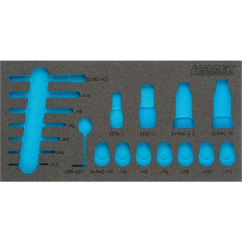 Hazet - Garniture en mousse souple bimatière 163-336L ∙ l x l : 342 mm x 172 mm