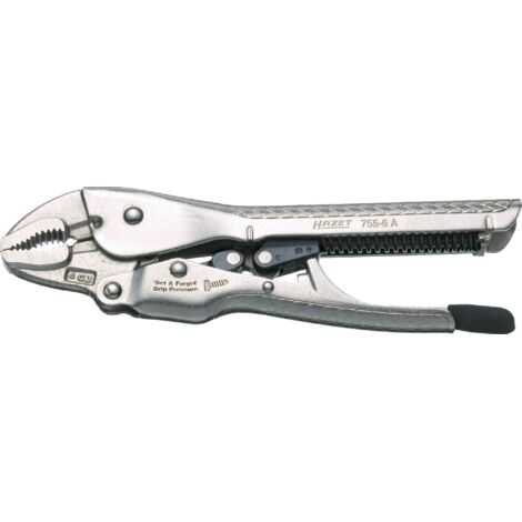 HAZET Gripzange 755-6A  automatische Einstellung  Einhand-Bedienung  variable Klemmkraft-Einstellung einfache und sichere Entriegelung- Zange bleibt geschlossen, bis die Entriegelung betätigt wir