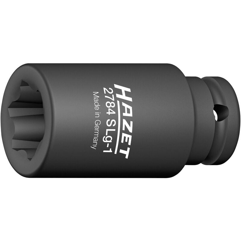 Hazet - Inserto chiave a bussola per avvitatori ad impulso ∙ Con profilo speciale 2784SLG-1 ∙ Attacco quadro, cavo, 1/2 di pollice (12,5 mm) ∙