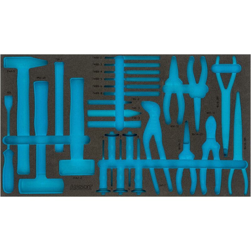 Hazet - Garniture en mousse souple bimatière 163-479L ∙ l x l : 691 mm x 392 mm