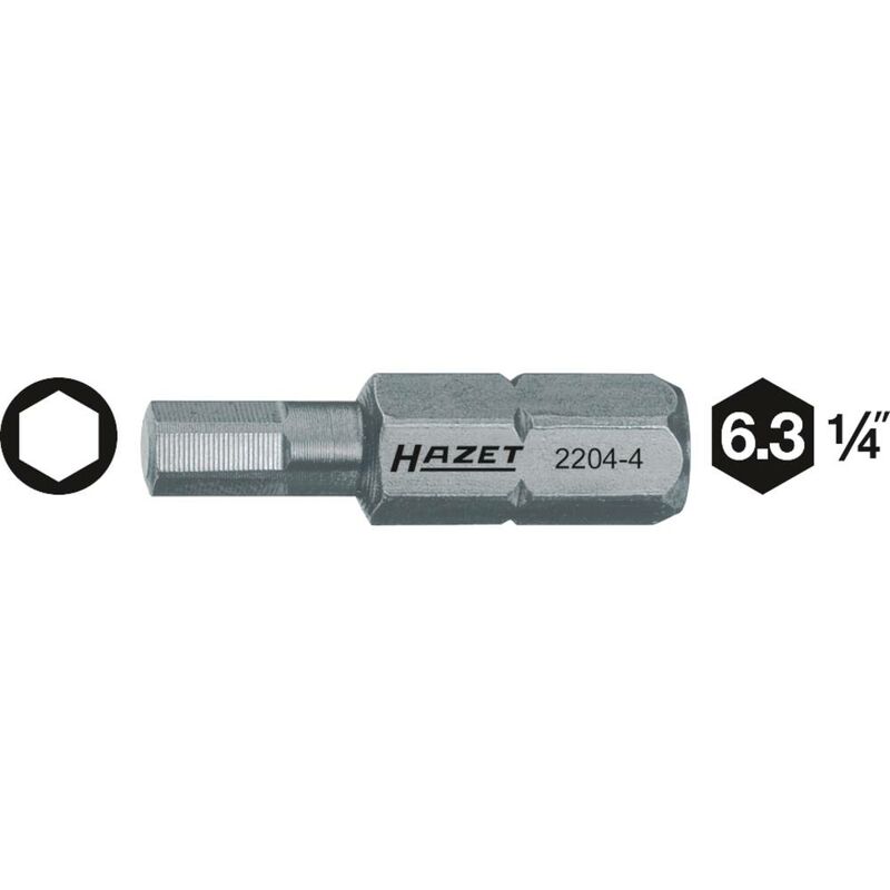 Image of Hazet HAZET Inserto Esagonale 6 mm Acciaio speciale C 6.3 1 pz.