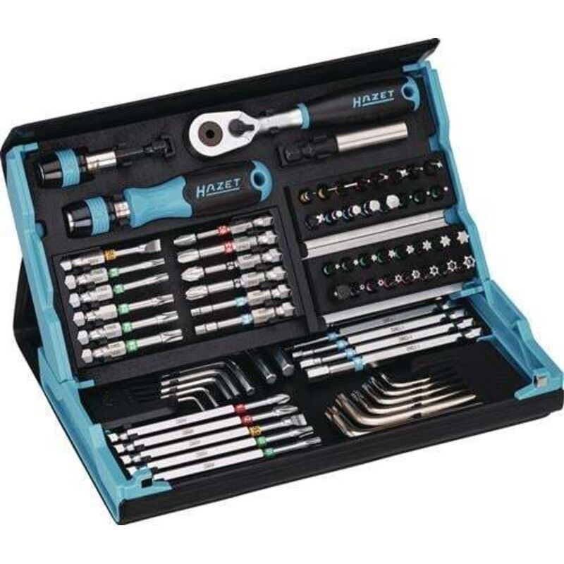 Hazet - 2200SC-31 Jeu d'embouts 73 pièces vis à fente, cruciforme Phillips, vis Pozidriv, 6 pans intérieurs, torx® intéri