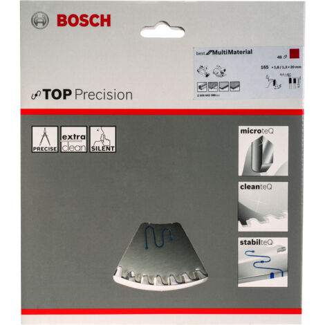 Hazet – Lame de scie circulaire 165mm – 48 dents Microteq pour bois et métaux – Revêtement Cleanteq pour coupe nette – Compatible scies plongeantes - 2608642388
