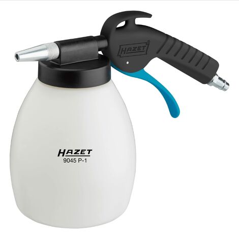 HAZET Pistola per sabbiatura a soda 9045P-1 con vari ugelli e 1 kg di sabbiante minerale impugnatura ergonomica con rapporto di trasmissione ottimizzato per una pulizia e una sverniciatura senza danni