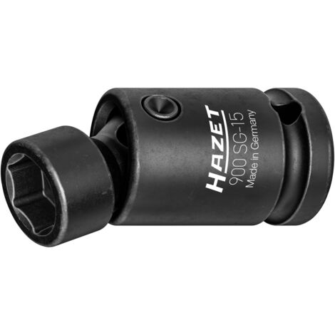 Hazet Schlag-, Maschinenschrauber Gelenk-Steckschlüsseleinsatz, Sechskant, 1/2 (12,5 mm) Vierkant hohl, Außen Sechskant-Tractionsprofil, SW 15 mm
