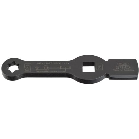 Hazet Schlag-Ringschlüssel, mit 2 Schlagflächen 2872-E24, 3/4 (20 mm) Vierkant hohl, Außen TX Profil, SW E24