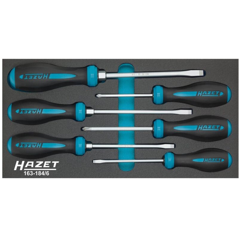 Schraubendreher Satz HEXAnamic, Kreuzschlitz Profil ph, Schlitz Profil, 0.8 x 4 - 1.2 x 8, PH1 - PH2, Anzahl Werkzeuge: 6 - Hazet