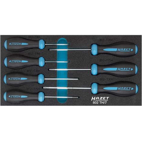 Hazet Schraubendreher Satz HEXAnamic, Tamper Resistant TORX Profil, T8H - T30H, Anzahl Werkzeuge: 7