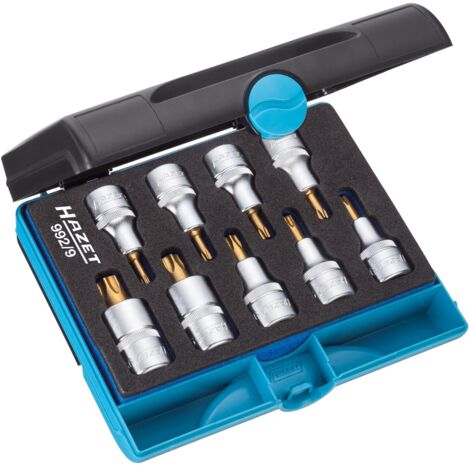 HAZET Schraubendreher-Steckschlüsseleinsatz Satz TORX® 992/9 Vierkant hohl 12,