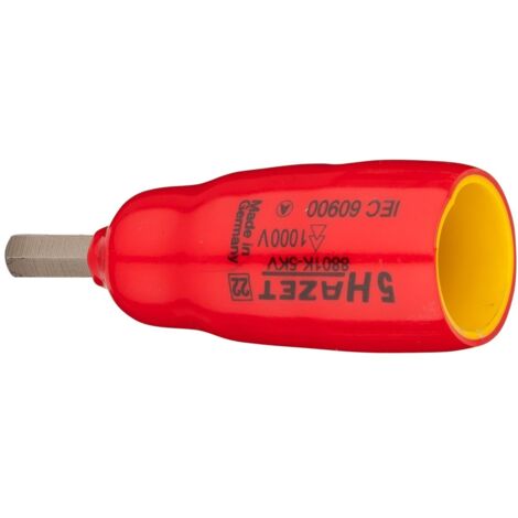 Hazet Schraubendreher-Steckschlüsseleinsatz, Vierkant hohl 10 mm (3/8), Innen-Sechskant Profil, 5 mm, kurz
