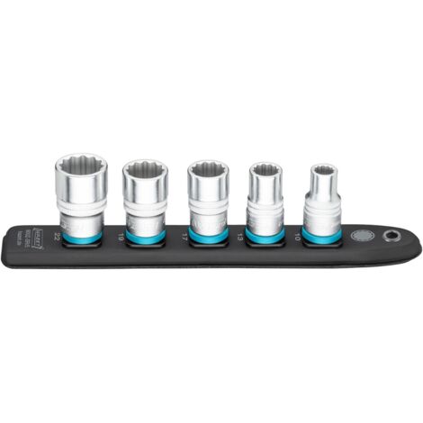 Hazet SmartRail, Vierkant hohl 12,5 mm (1/2), Außen-Doppel-Sechskant-Tractionsprofil, Anzahl Werkzeuge: 5