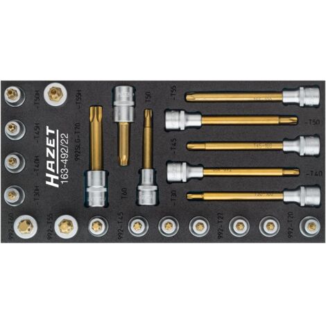 HAZET TORX® Schraubendreher-Steckschlüssel-Einsatz-Satz 163-492/22 Vierkant ho