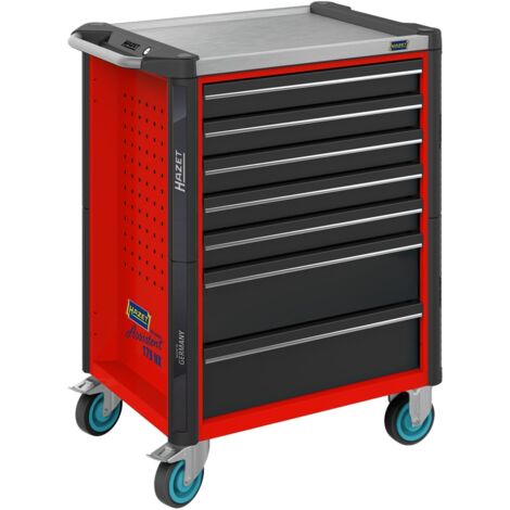 Hazet Werkstattwagen Assistent, Schubladen, flach: 5 x 81 x 522 x 398 mm, Schubladen, hoch: 2 x 166 x 522 x 398 mm, Art.Nr. 179NX-7-RAL3020