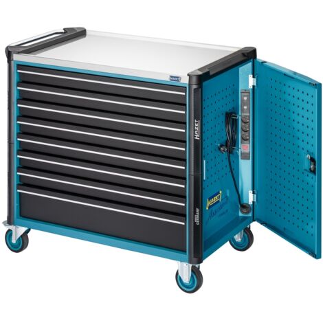 Hazet Werkstattwagen Assistent, Schubladen, flach: 7 x 81 x 870 x 522 mm, Schubladen, hoch: 1 x 166 x 870 x 522 mm, Anzahl Werkzeuge: 3