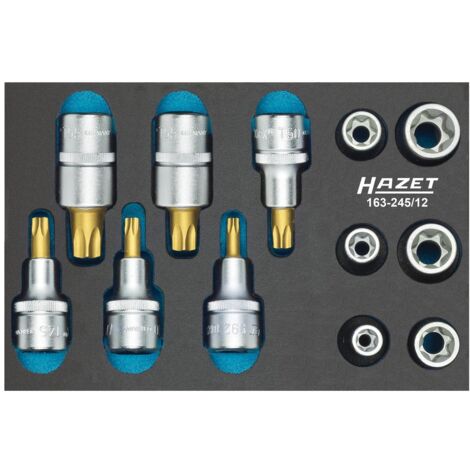 HAZET Werkzeug-Satz, TORX® 163-245/12 Vierkant hohl 12,5 mm (1/2 Zoll) Außen