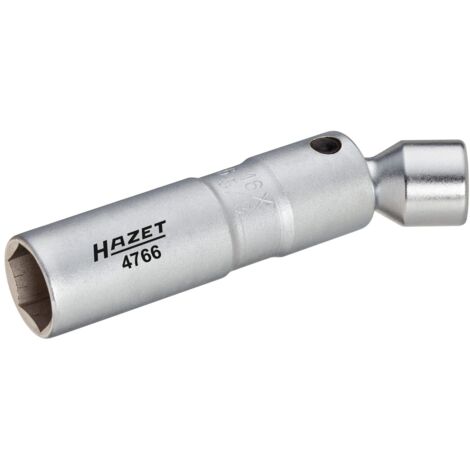 HAZET Zündkerzen-Schlüssel 4766 Vierkant hohl 10 mm (3/8 Zoll) Außen-Sechska