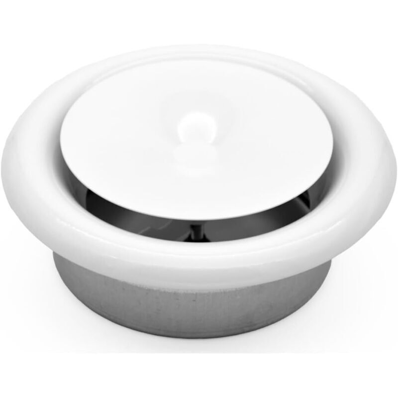 H&C VENT Vanne d'échappement Ø 80 mm de diamètre en acier blanc couvercle rond réglable diffuseur HVAC plaque d'air Valve – Hotte de ventilation