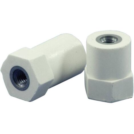 HC21.26-HF8.08CF8.08 Isolateur électrique hexagonal (Ø x H) 21 mm x 26 mm M8 x 8 mm polyester, acier renforcé en fibre de verre, galvanisé 1 pc(s) W61432