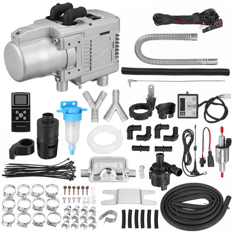 HCalory 5KW 12V Chauffage de stationnement à essence Chauffage à air de voiture Pompe à chaleur à air Chauffage sanitaire avec télécommande Moniteur LCD LAVENTE