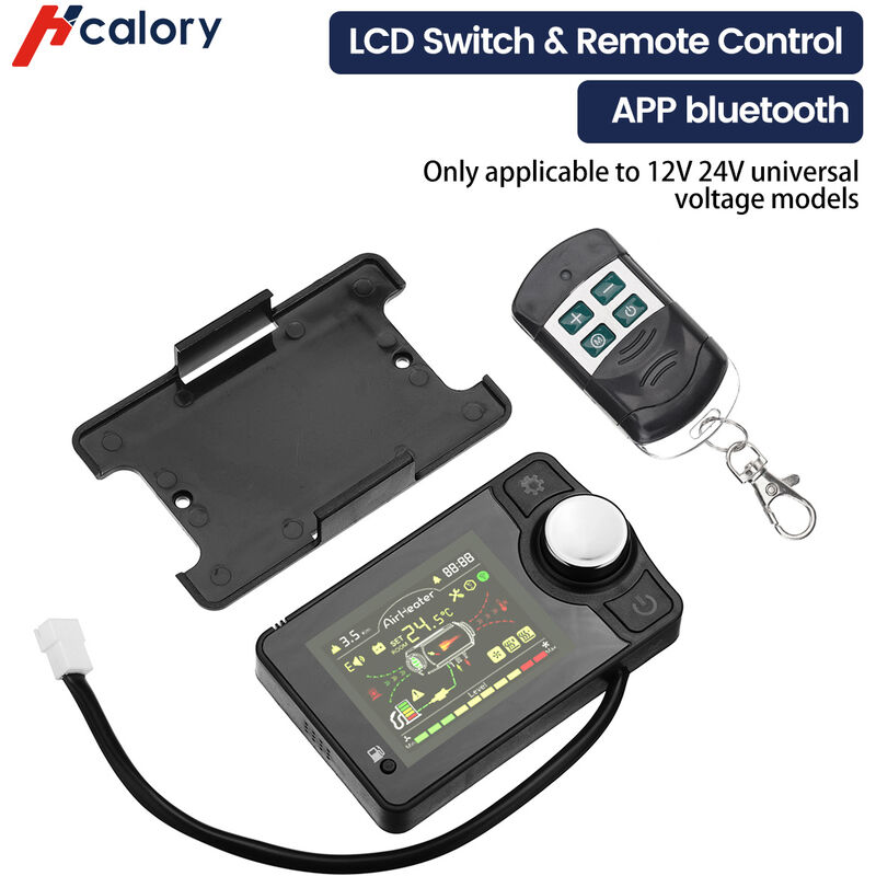 Hcalory Interrupteur et télécommande bluetooth lcd pour chauffage de parking Accessoires pour modèles à tension universelle 12V 24V