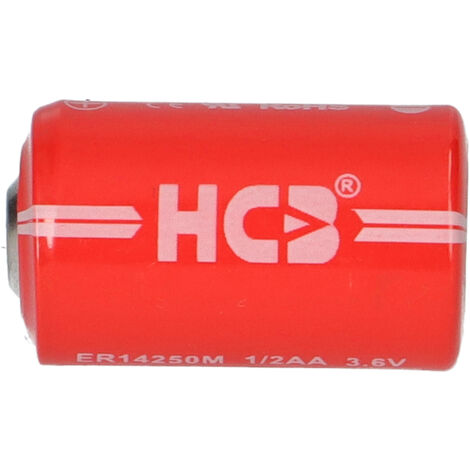 HCB Lithium 3,6V Batterie ER14250M 1/2AA-Zelle, Hochstrom -40°C + 85°C